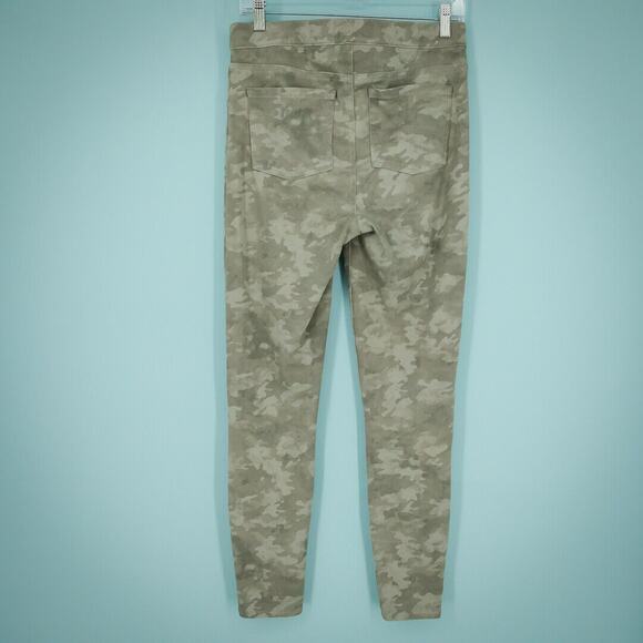 Spanx Size Large L Green Camo Print Pull On Stretch Elastic Waist Leggings - Picture 2 of 6